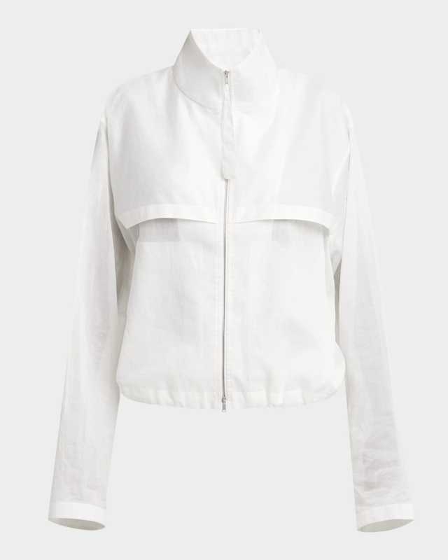 Lightweight Transparent Cotton Zip Jacket
